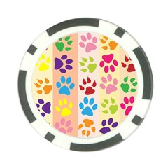 Colorful Animal Paw Prints Background Poker Chip Card Guard by Simbadda