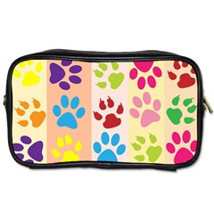 Colorful Animal Paw Prints Background Toiletries Bags 2-side by Simbadda