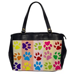 Colorful Animal Paw Prints Background Office Handbags