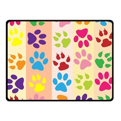 Colorful Animal Paw Prints Background Double Sided Fleece Blanket (small)  by Simbadda