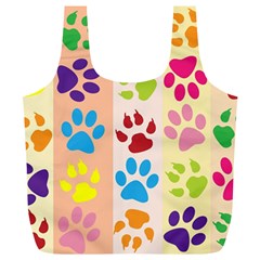 Colorful Animal Paw Prints Background Full Print Recycle Bags (l)  by Simbadda