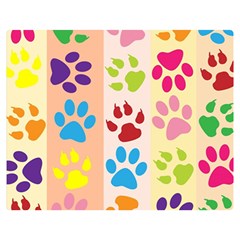 Colorful Animal Paw Prints Background Double Sided Flano Blanket (medium)  by Simbadda