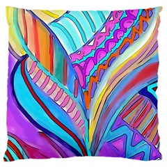 Colorful Abstract Painting  Large Flano Cushion Case (two Sides) by GabriellaDavid