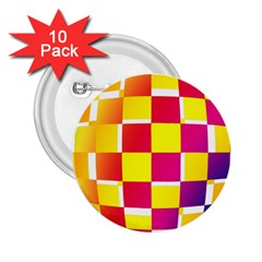 Squares Colored Background 2.25  Buttons (10 pack) 