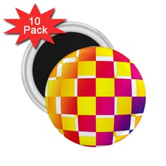 Squares Colored Background 2 25  Magnets (10 Pack) 