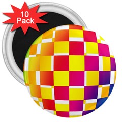 Squares Colored Background 3  Magnets (10 pack) 