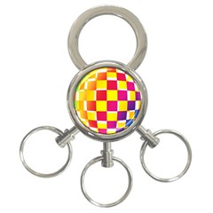 Squares Colored Background 3-Ring Key Chains