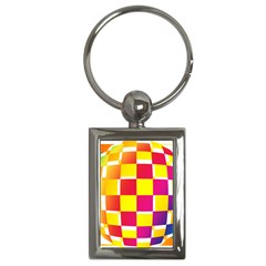 Squares Colored Background Key Chains (Rectangle) 