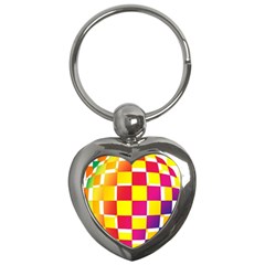 Squares Colored Background Key Chains (heart)  by Simbadda