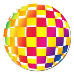 Squares Colored Background Magnet 5  (round) by Simbadda