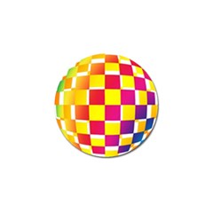 Squares Colored Background Golf Ball Marker