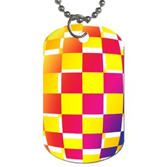 Squares Colored Background Dog Tag (two Sides) by Simbadda