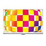 Squares Colored Background Business Card Holders Front