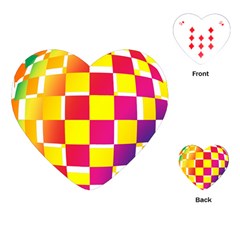 Squares Colored Background Playing Cards (Heart) 