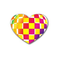 Squares Colored Background Heart Coaster (4 pack) 