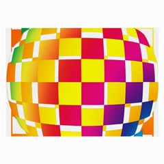 Squares Colored Background Large Glasses Cloth