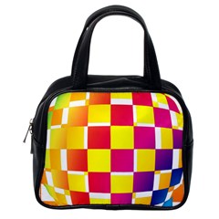 Squares Colored Background Classic Handbags (One Side)