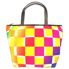 Squares Colored Background Bucket Bags