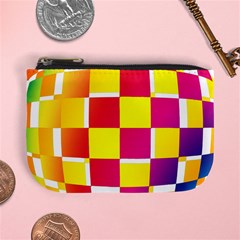 Squares Colored Background Mini Coin Purses