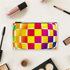 Squares Colored Background Cosmetic Bag (Small) 