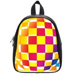 Squares Colored Background School Bags (Small)  Front