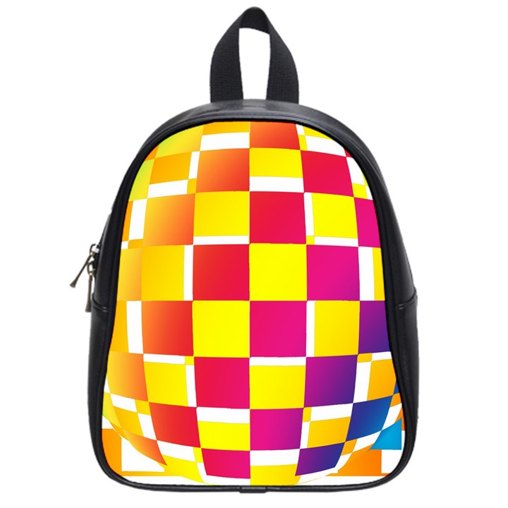 Squares Colored Background School Bags (Small) 