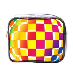 Squares Colored Background Mini Toiletries Bags