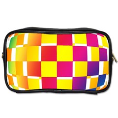 Squares Colored Background Toiletries Bags