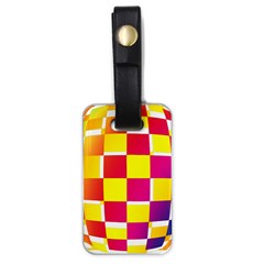 Squares Colored Background Luggage Tags (One Side) 