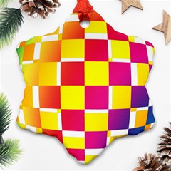 Squares Colored Background Ornament (Snowflake)