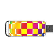 Squares Colored Background Portable USB Flash (One Side)