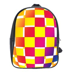 Squares Colored Background School Bags (XL) 