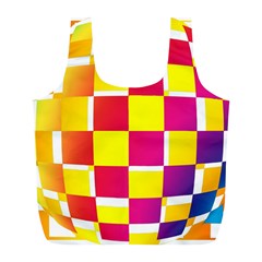 Squares Colored Background Full Print Recycle Bags (l)  by Simbadda