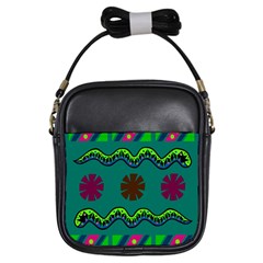 A Colorful Modern Illustration Girls Sling Bags by Simbadda