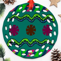 A Colorful Modern Illustration Round Filigree Ornament (two Sides) by Simbadda