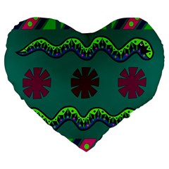 A Colorful Modern Illustration Large 19  Premium Heart Shape Cushions