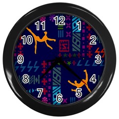 A Colorful Modern Illustration For Lovers Wall Clocks (black) by Simbadda