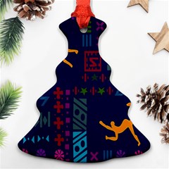 A Colorful Modern Illustration For Lovers Christmas Tree Ornament (two Sides) by Simbadda