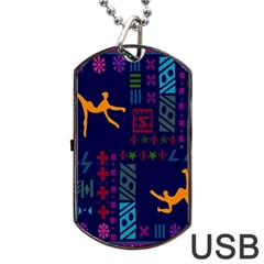 A Colorful Modern Illustration For Lovers Dog Tag Usb Flash (two Sides)