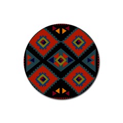 Abstract A Colorful Modern Illustration Rubber Round Coaster (4 Pack)  by Simbadda