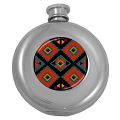 Abstract A Colorful Modern Illustration Round Hip Flask (5 Oz) by Simbadda