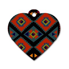 Abstract A Colorful Modern Illustration Dog Tag Heart (two Sides) by Simbadda