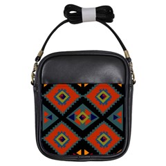 Abstract A Colorful Modern Illustration Girls Sling Bags by Simbadda