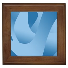 Abstract Blue Background Swirls Framed Tiles by Simbadda