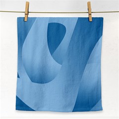 Abstract Blue Background Swirls Face Towel by Simbadda