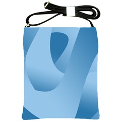 Abstract Blue Background Swirls Shoulder Sling Bags by Simbadda