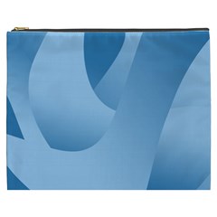 Abstract Blue Background Swirls Cosmetic Bag (xxxl)  by Simbadda