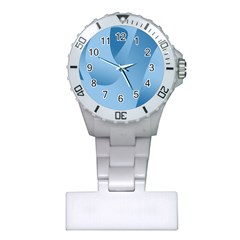 Abstract Blue Background Swirls Plastic Nurses Watch by Simbadda