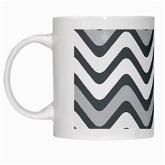 Shades Of Grey And White Wavy Lines Background Wallpaper White Mugs by Simbadda