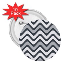 Shades Of Grey And White Wavy Lines Background Wallpaper 2 25  Buttons (10 Pack)  by Simbadda